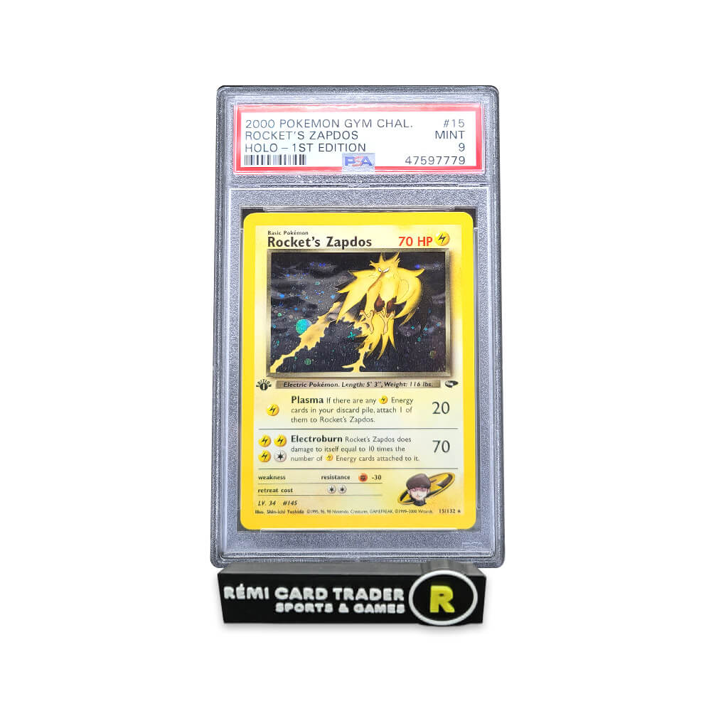 POKÉMON 2000 ROCKET'S ZAPDOS (GYM CHALLENGE 1ST EDITION) #15 PSA MINT 9
