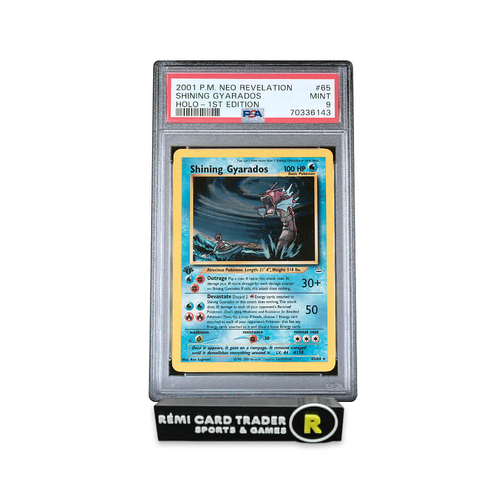 POKÉMON 2001 SHINING GYARADOS (NEO REVELATION 1ST EDITION) #65 PSA MINT 9