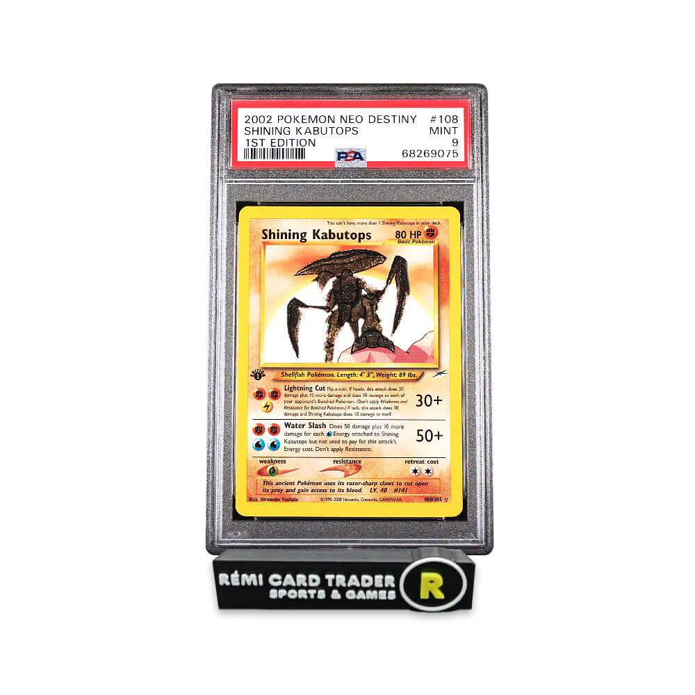 POKÉMON 2002 SHINING KABUTOPS (NEO DESTINY 1ST EDITION) #108 PSA MINT 9