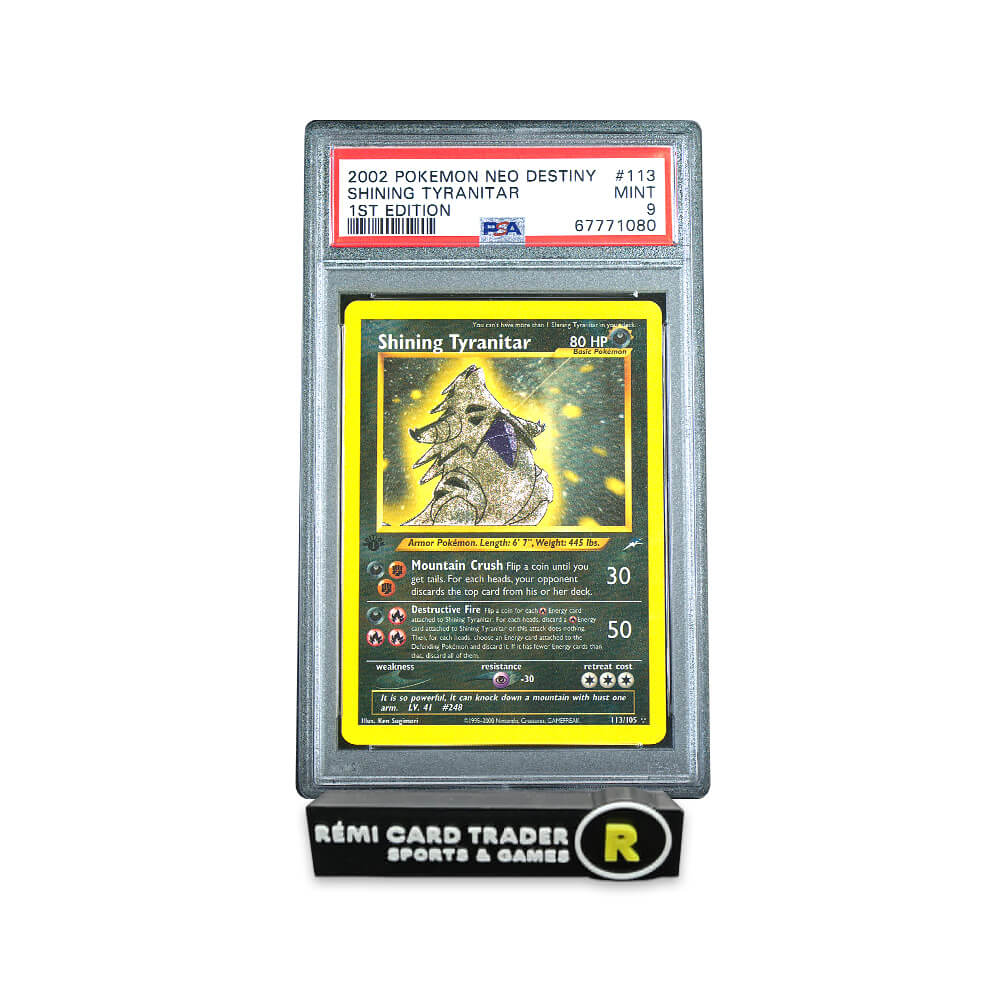 POKÉMON 2002 SHINING TYRANITAR (NEO DESTINY 1ST EDITION) #113 PSA MINT 9