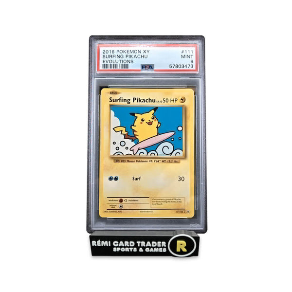 POKÉMON 2016 SURFING PIKACHU (XY EVOLUTIONS) #111 PSA MINT 9