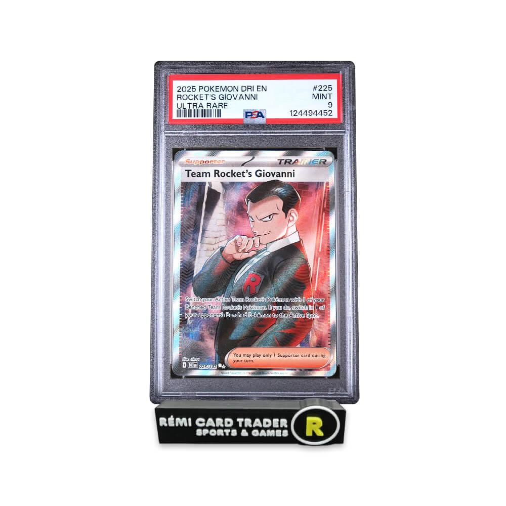 POKÉMON 2025 TEAM ROCKET'S GIOVANNI (DESTINED RIVALS) #225 PSA MINT 9