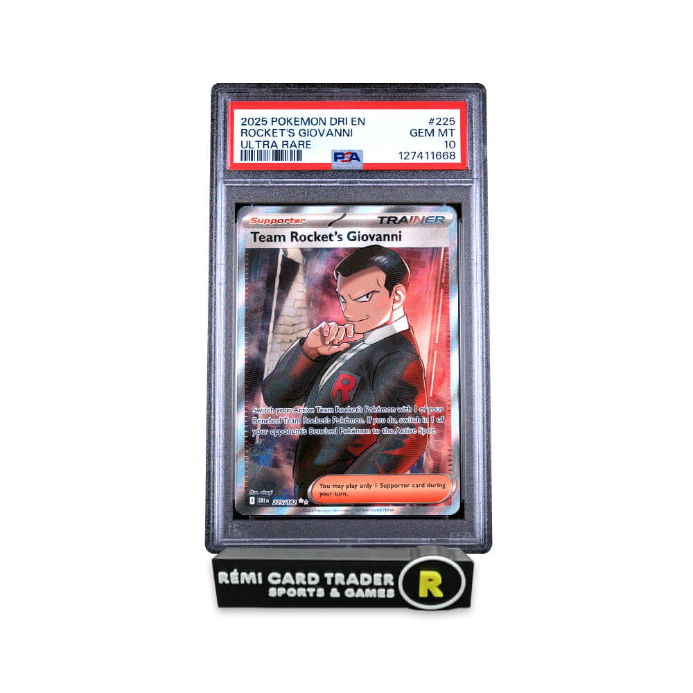 POKÉMON 2025 TEAM ROCKET'S GIOVANNI (DESTINED RIVALS) #225 PSA GEM MT 10