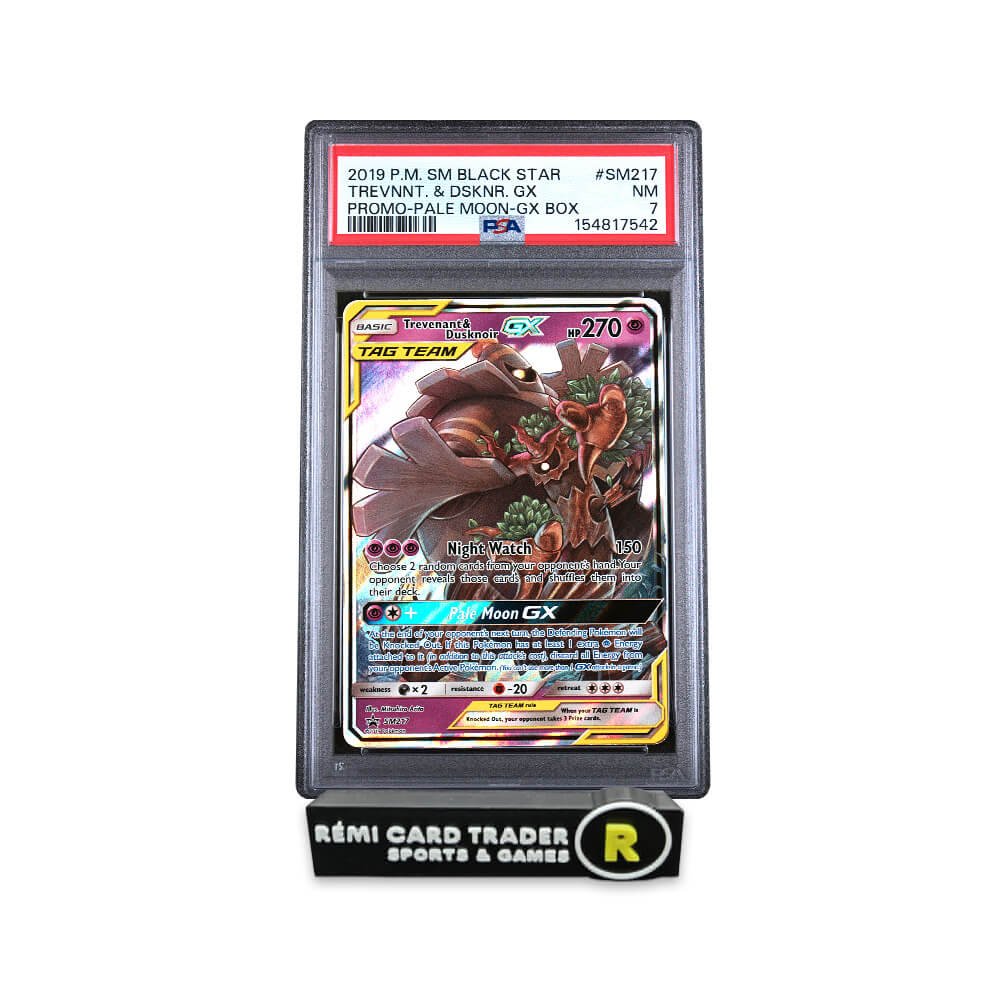 POKÉMON 2019 TREVENANT & DUSKNOIR GX (BLACK STAR PROMO) #SM217 PSA NM 7