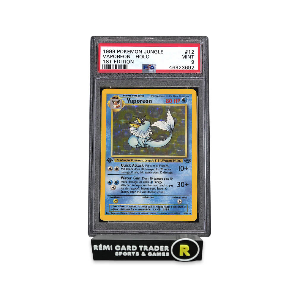 POKÉMON 1999 VAPOREON (JUNGLE 1ST EDITION) #12 PSA MINT 9