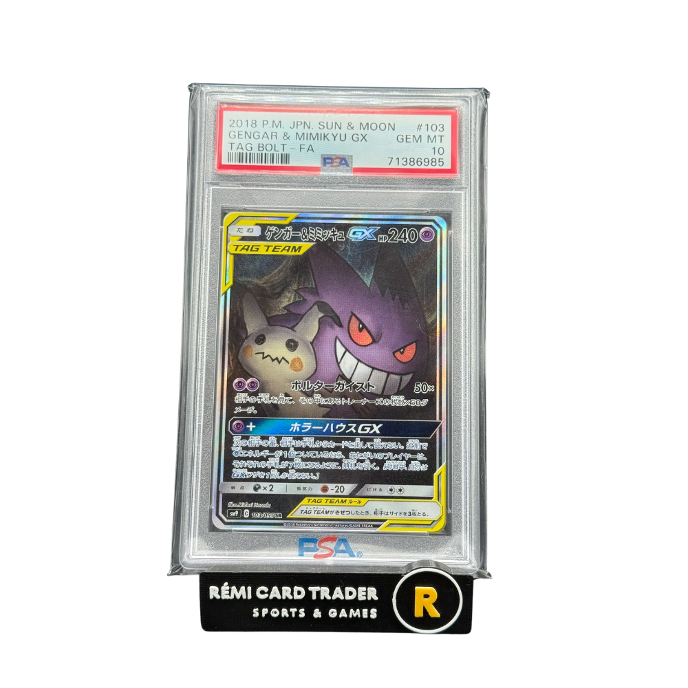 Gengar & Mimikyu GX (Tag Bolt) #103 PSA GEM MT 10