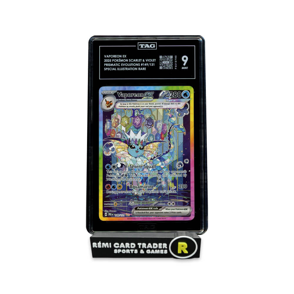 POKÉMON 2025 VAPOREON EX (PRISMATIC EVOLUTIONS) #149 TAG MINT 9