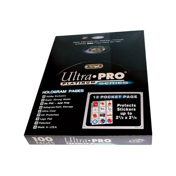 Ultra Pro Platinum Sticker Page 12 Pockets 2.25x2.5 (Pack of 100)