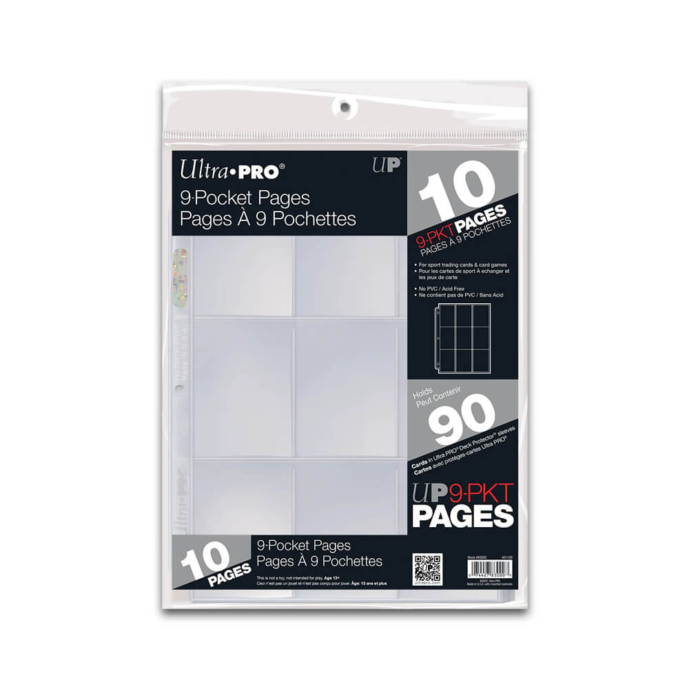 Ultra Pro Page à 9 pochettes pour cartes de format standard (Paquet de 10)
