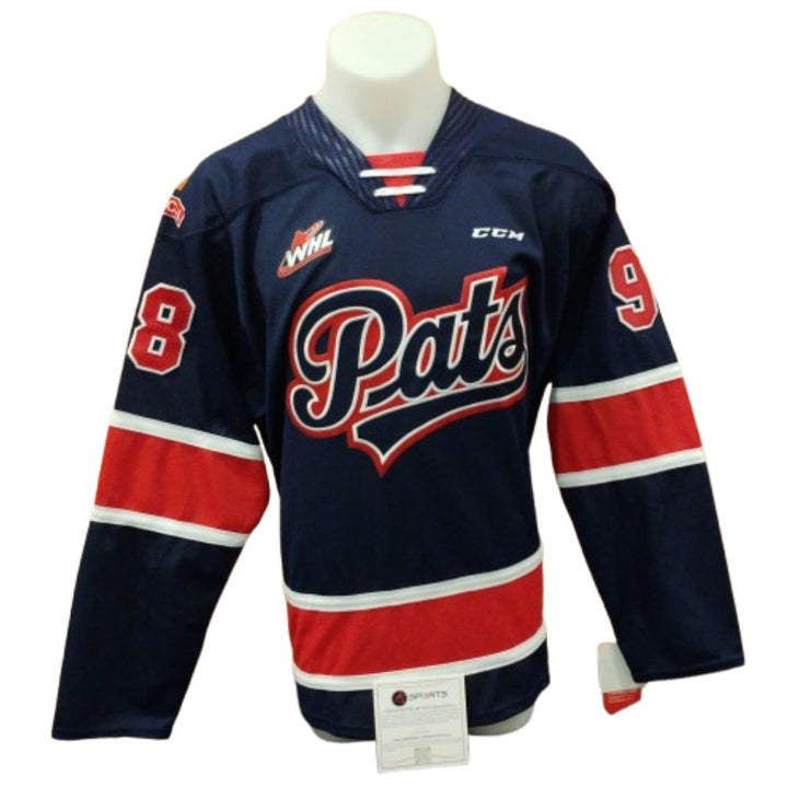 Chandail Officiel Autographié CCM Replica - Connor Bedard bleu