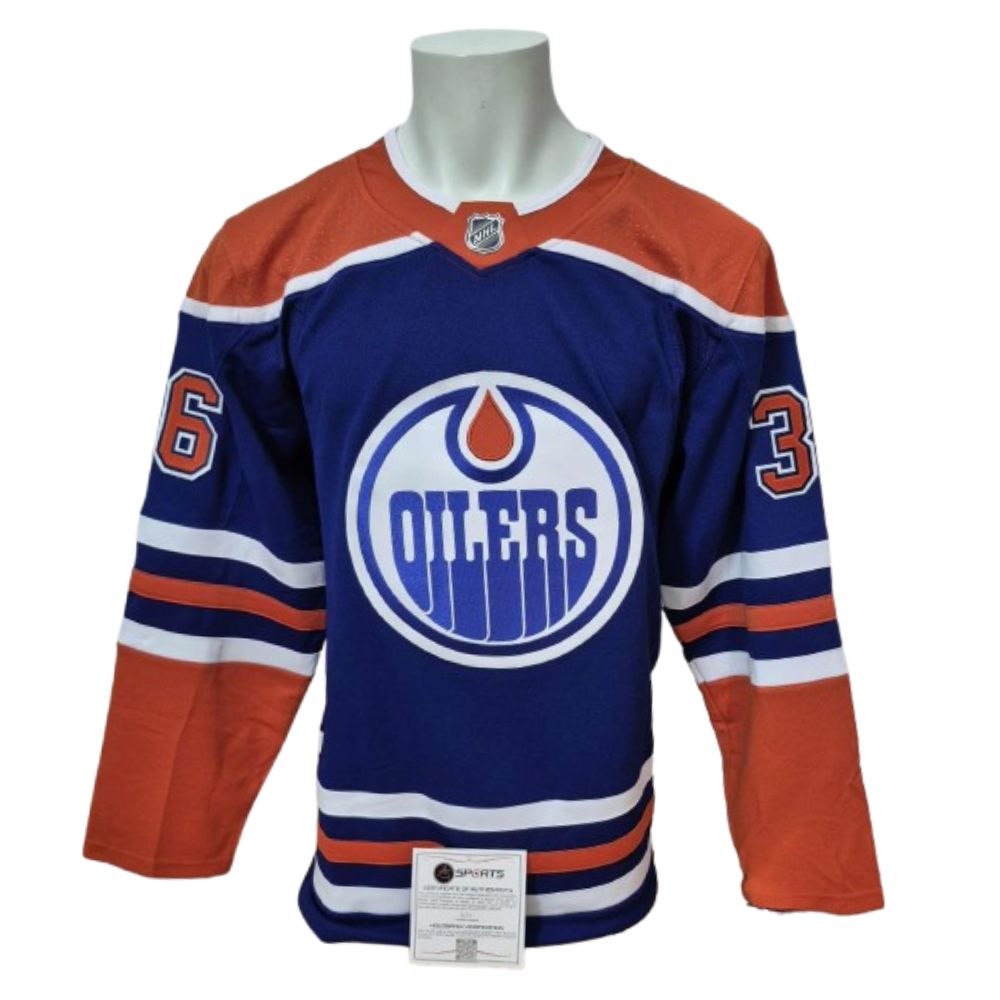 Chandail Officiel Autographié Adidas - Jack Campbell bleu