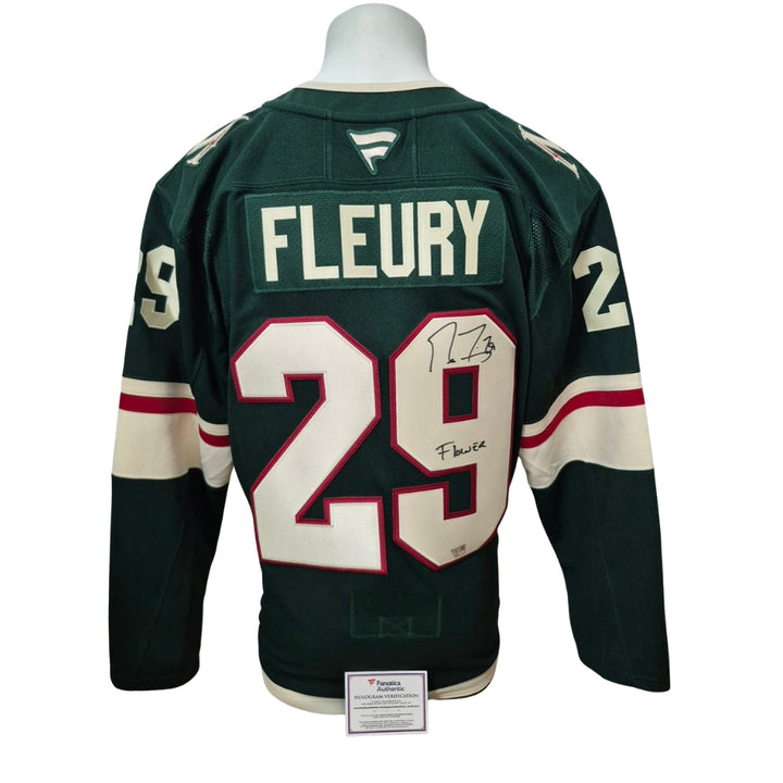 Chandail officiel Fanatics Premium signé - Marc-Andre Fleury domicile inscrit Flower Fanatics coa