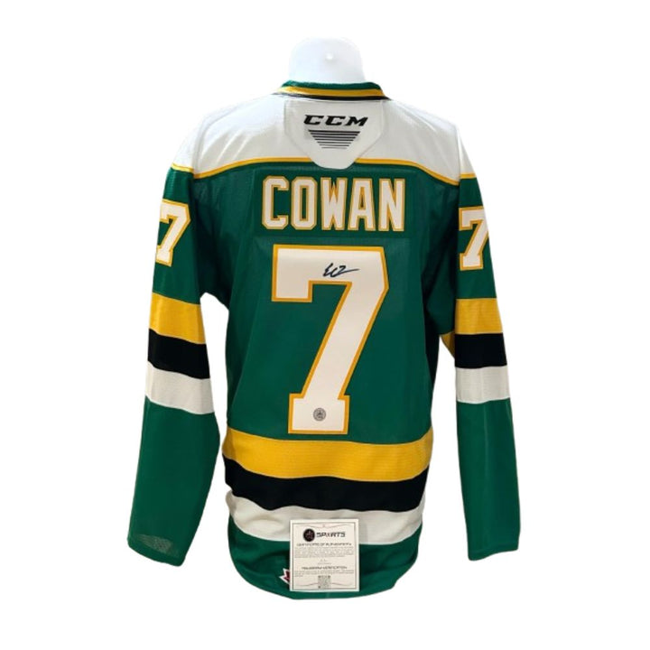 Official CCM replica jersey signed - Easton Cowan green AJs coa