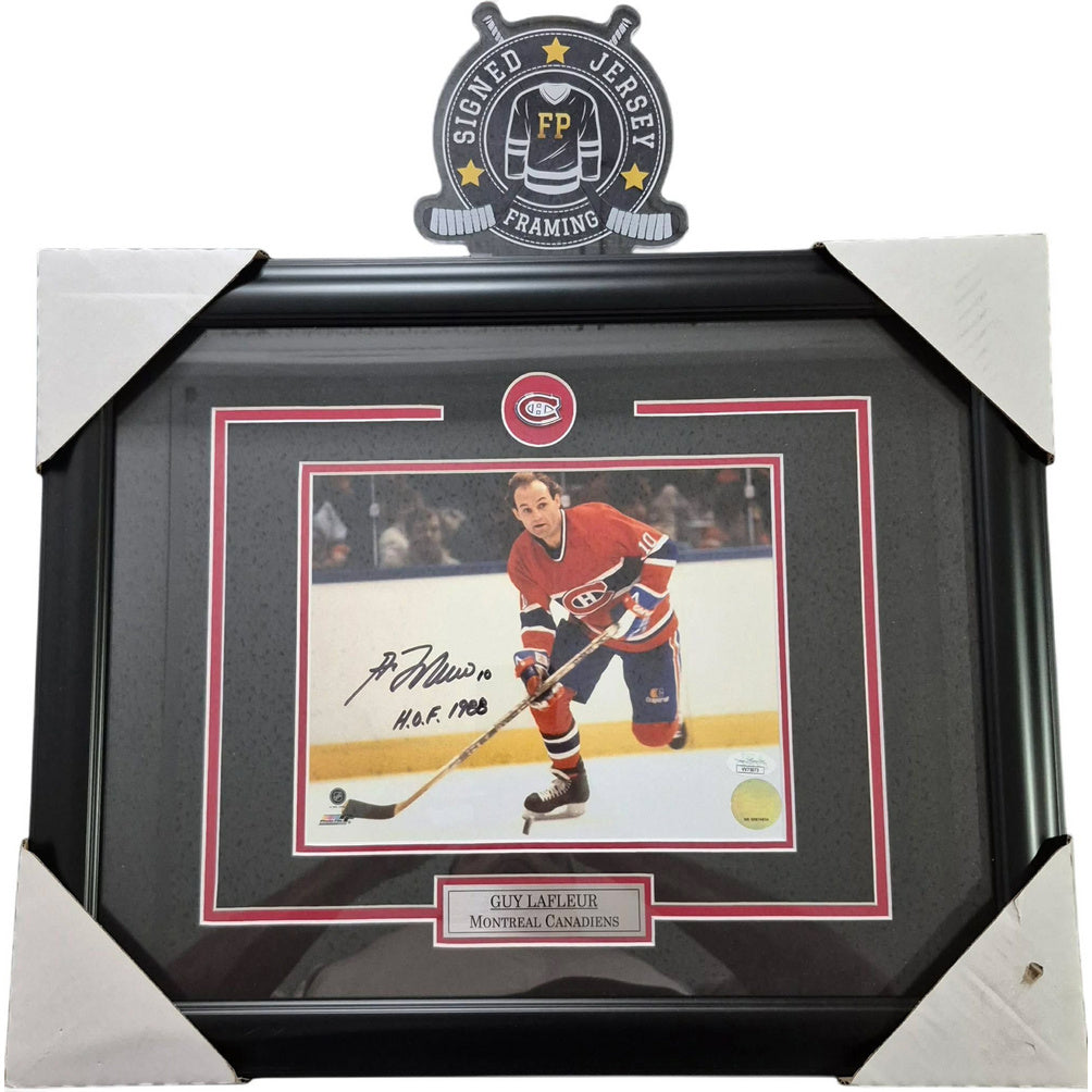Photo officielle 8x10 signée et encadrée - Guy Lafleur domicile JSA coa