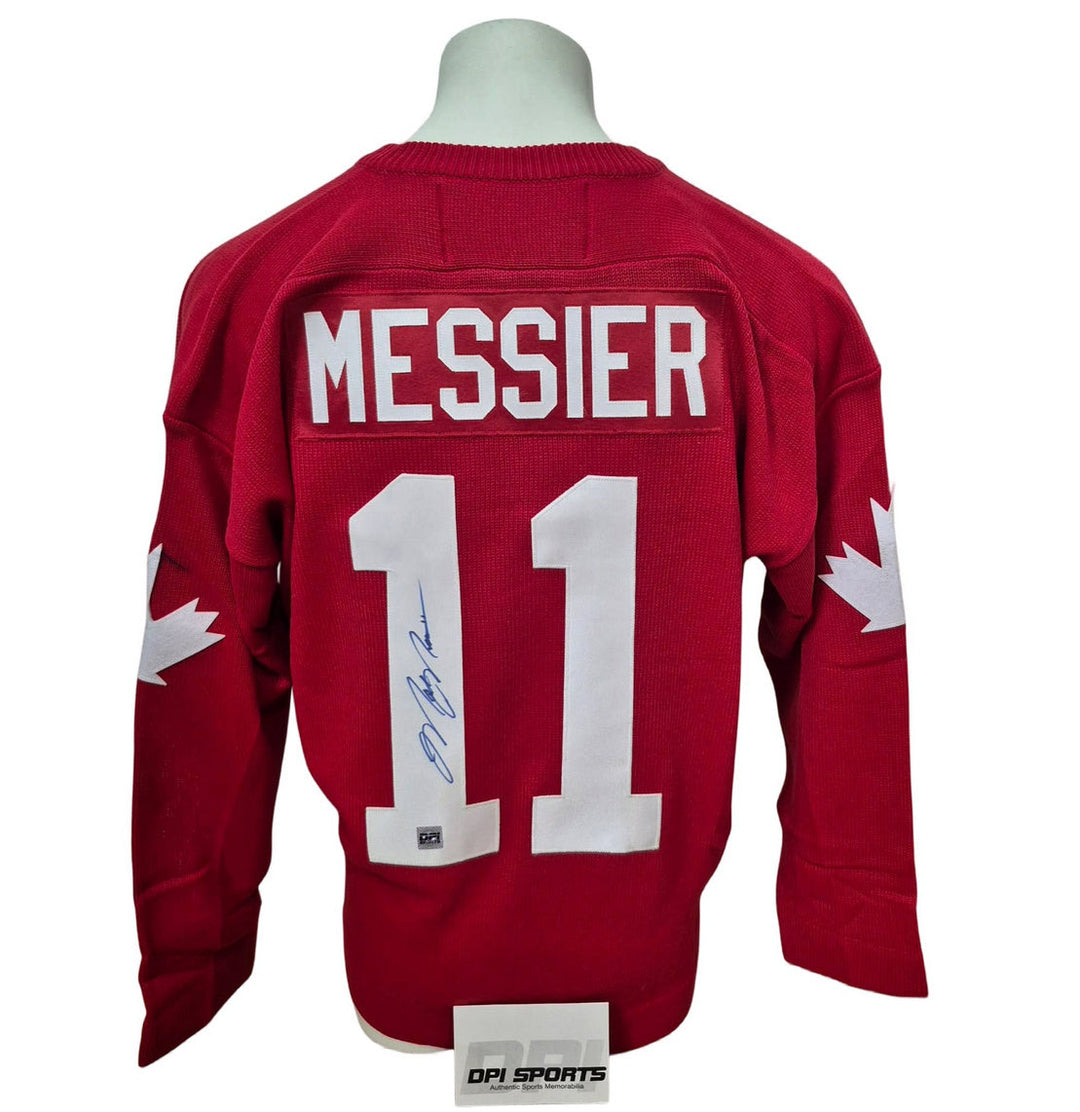 Chandail officiel en laine signé - Mark Messier rouge DPI coa