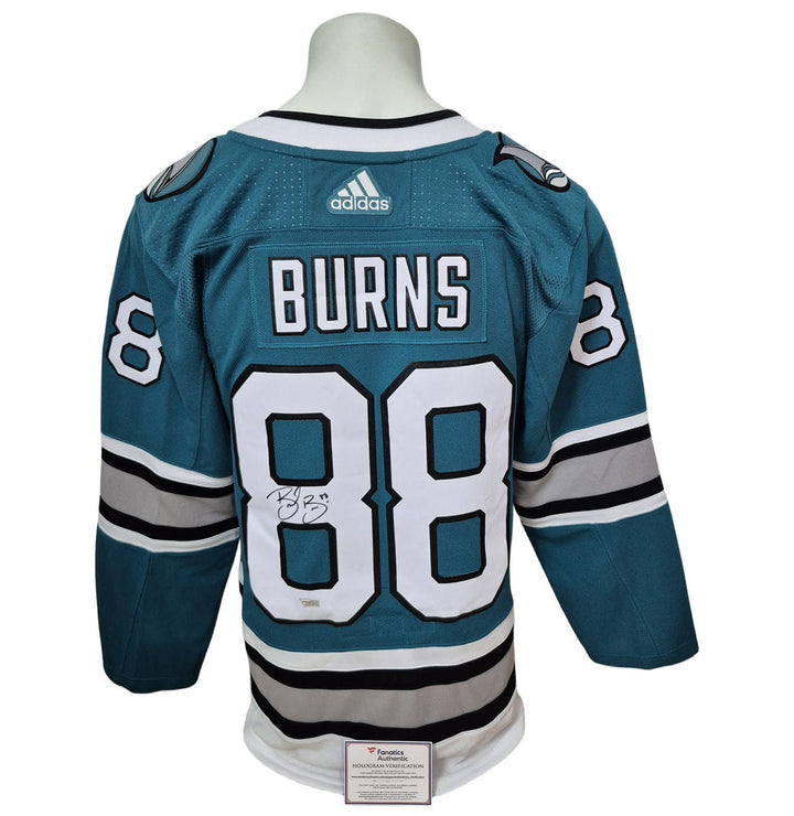 Chandail officiel Adidas signé - Brent Burns 30e saison anniversaire version alternative Fanatics coa