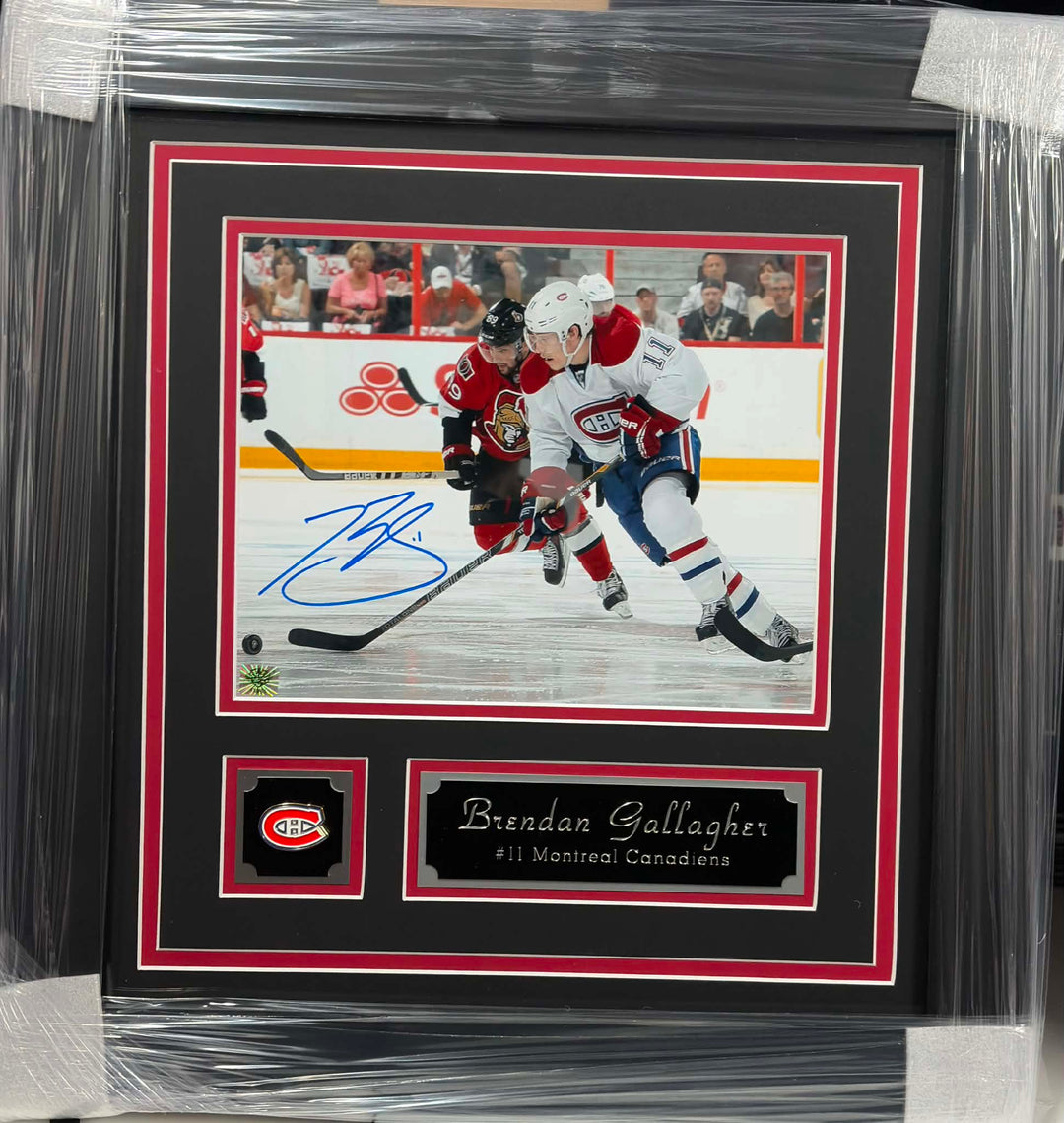 Photo officielle 8x10 encadrée et signée - Brendan Gallagher East Coast coa