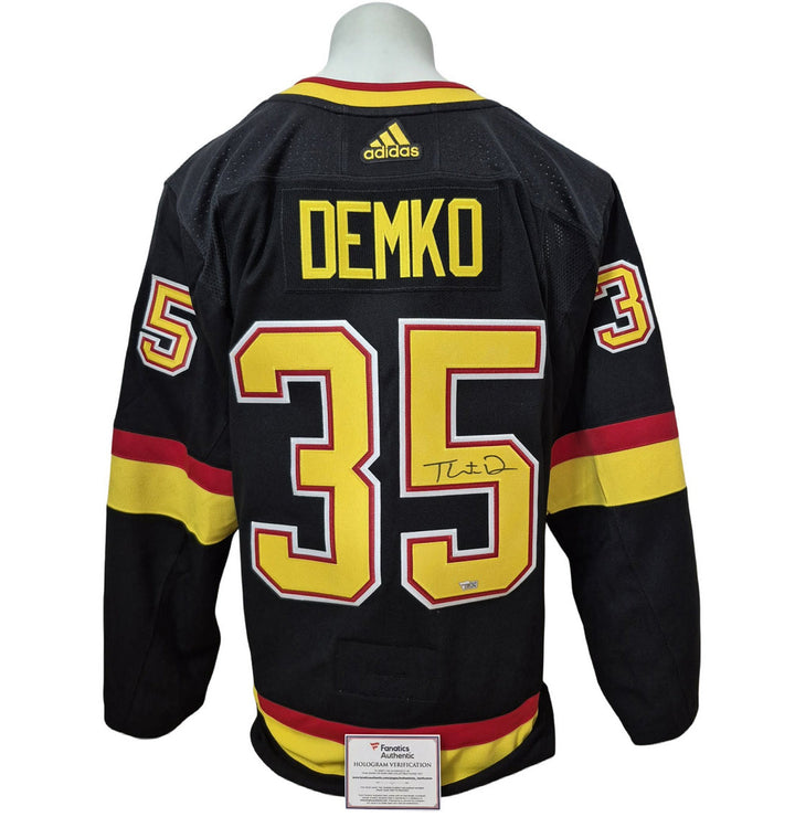 Official signed Adidas jersey - Thatcher Demko flying skates Fanatics coa