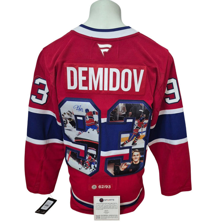 Chandail officiel Fanatics Premium signé - Ivan Demidov chandail domicile LE Art AJs coa