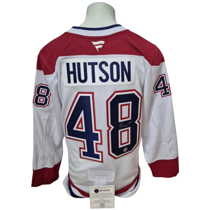 Chandail officiel Fanatics Premium signé - Lane Hutson visiteur AJs coa