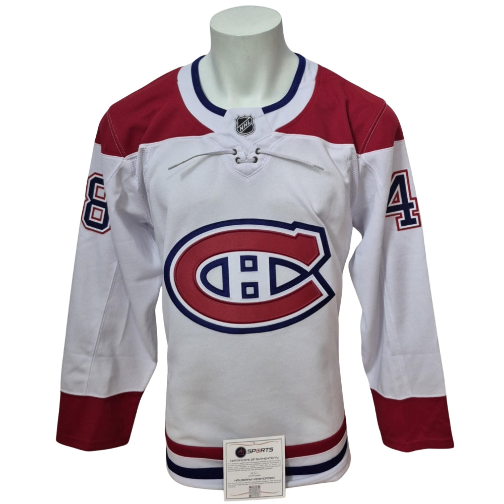 Chandail officiel Fanatics Premium signé - Lane Hutson visiteur AJs coa