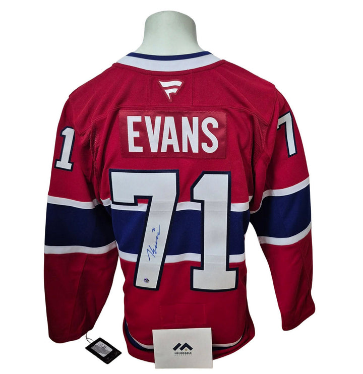 Chandail officiel Fanatics Premium signé - Jake Evans domicile Memorable coa