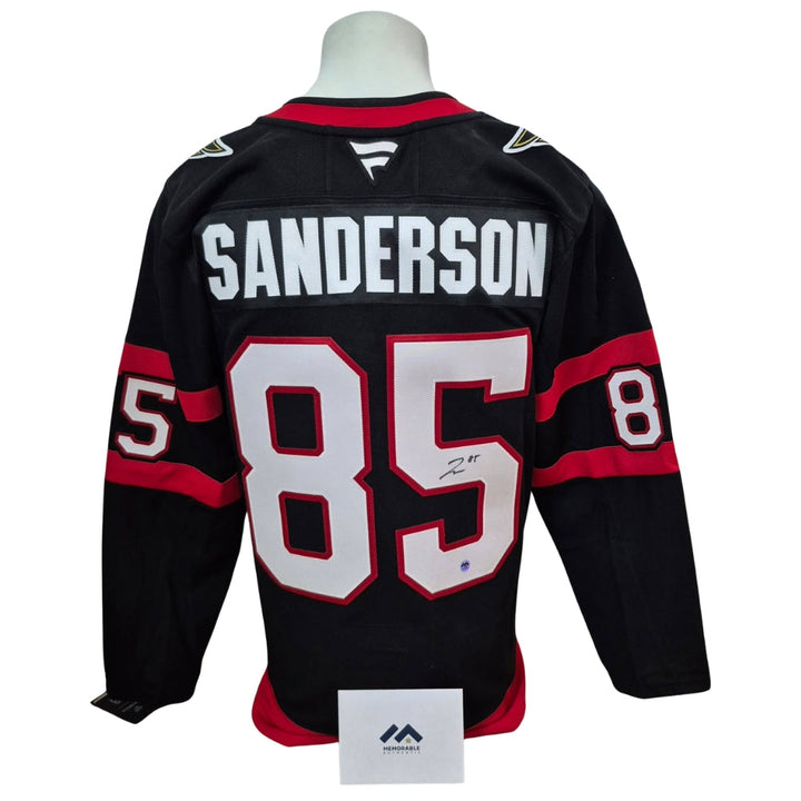 Chandail officiel Fanatics Premium signé - Jake Sanderson domicile Memorable coa