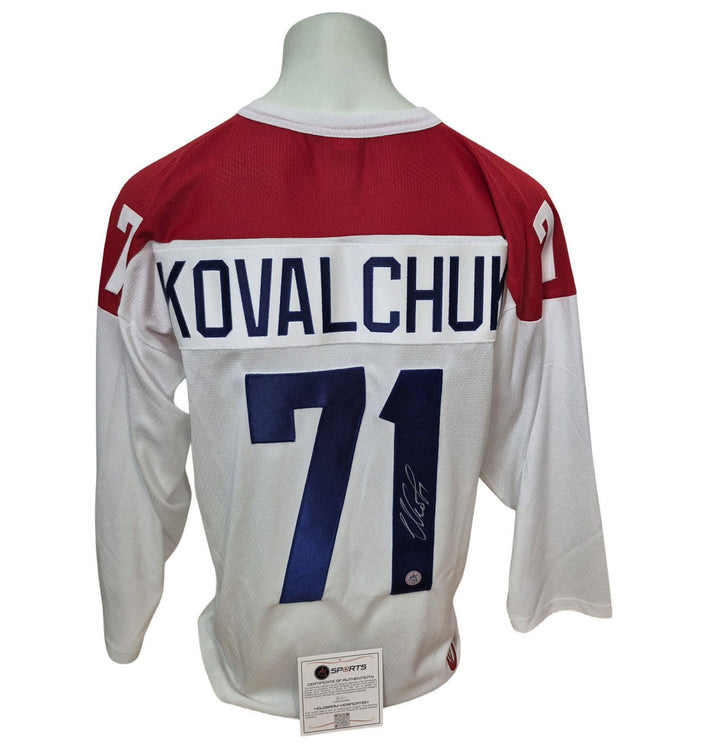 Chandail officiel AK personnalisé signé - Ilya Kovalchuk blanc Russie Ajs coa