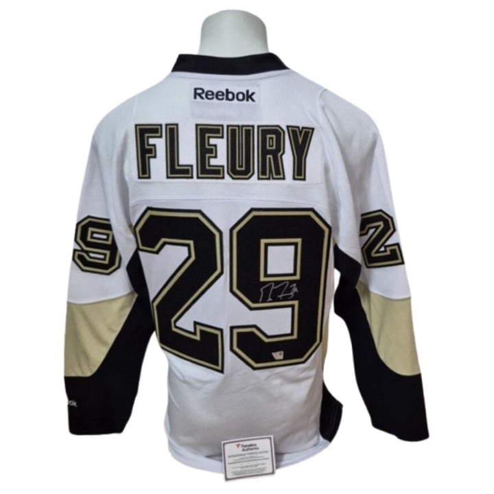 Chandail Officiel Autographié Reebok - Marc-André Fleury blanc