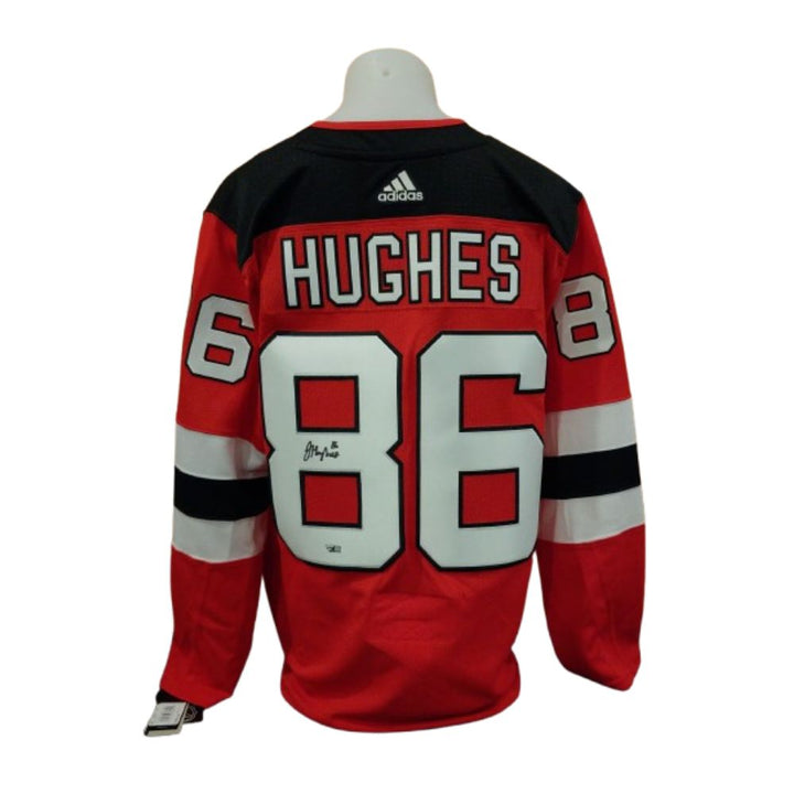 Official Autographed Adidas Jersey - Jack Hughes red