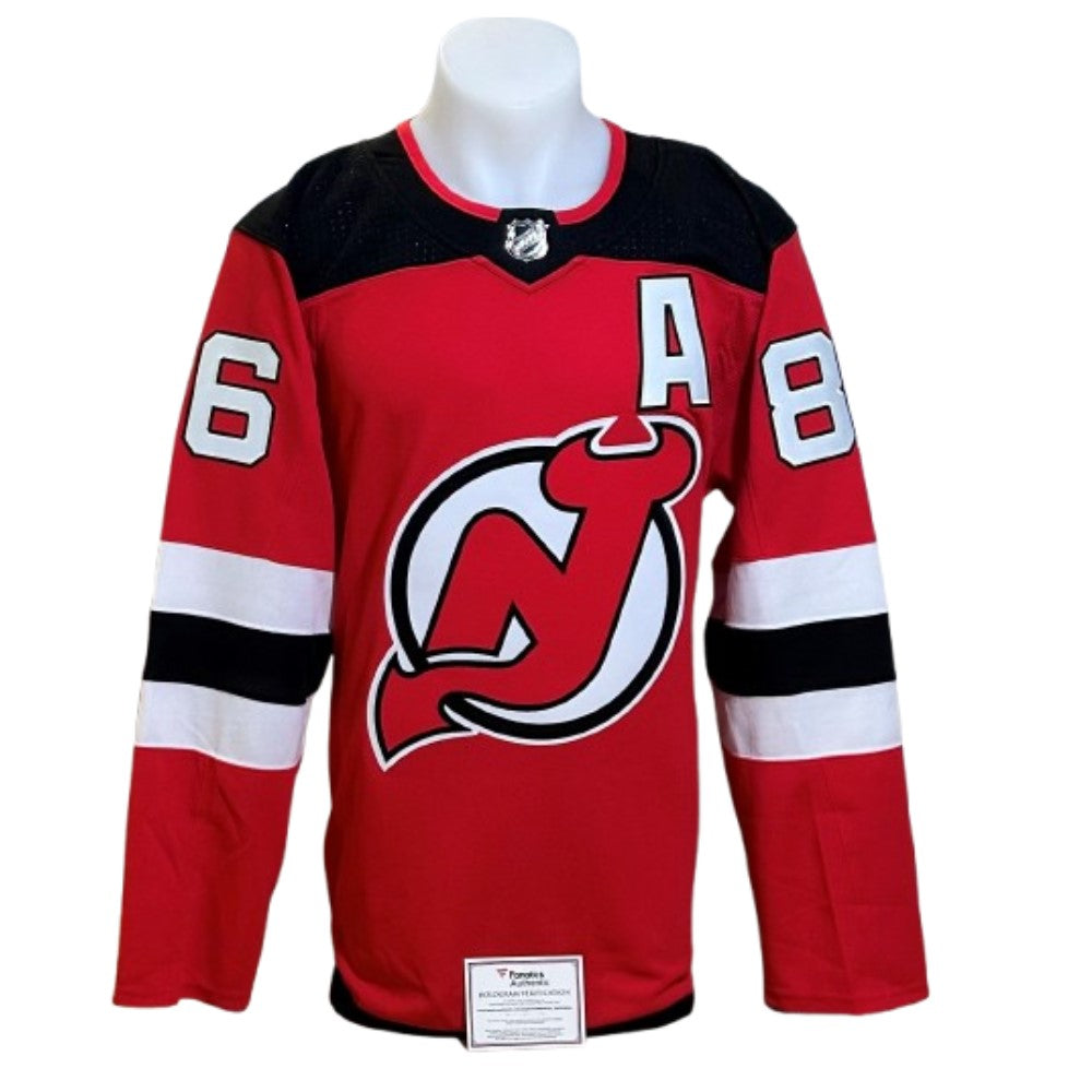 Official Autographed Adidas Jersey - Jack Hughes red
