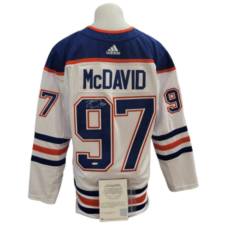 Chandail officiel Adidas signé - Connor McDavid visiteur UD coa