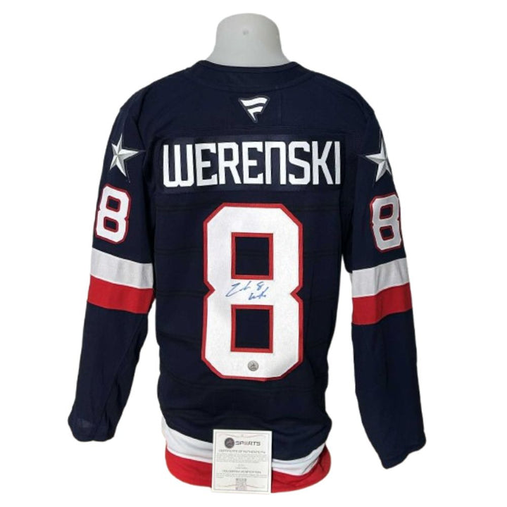 Chandail Officiel Autographié Fanatics Premium - Zach Werenski bleu