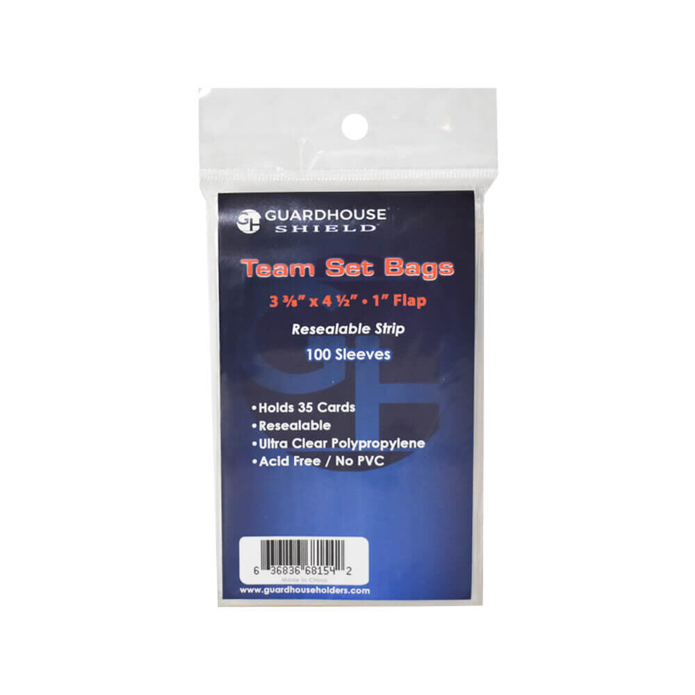 Paquets de 100 sacs de protection pour carte et top loader
