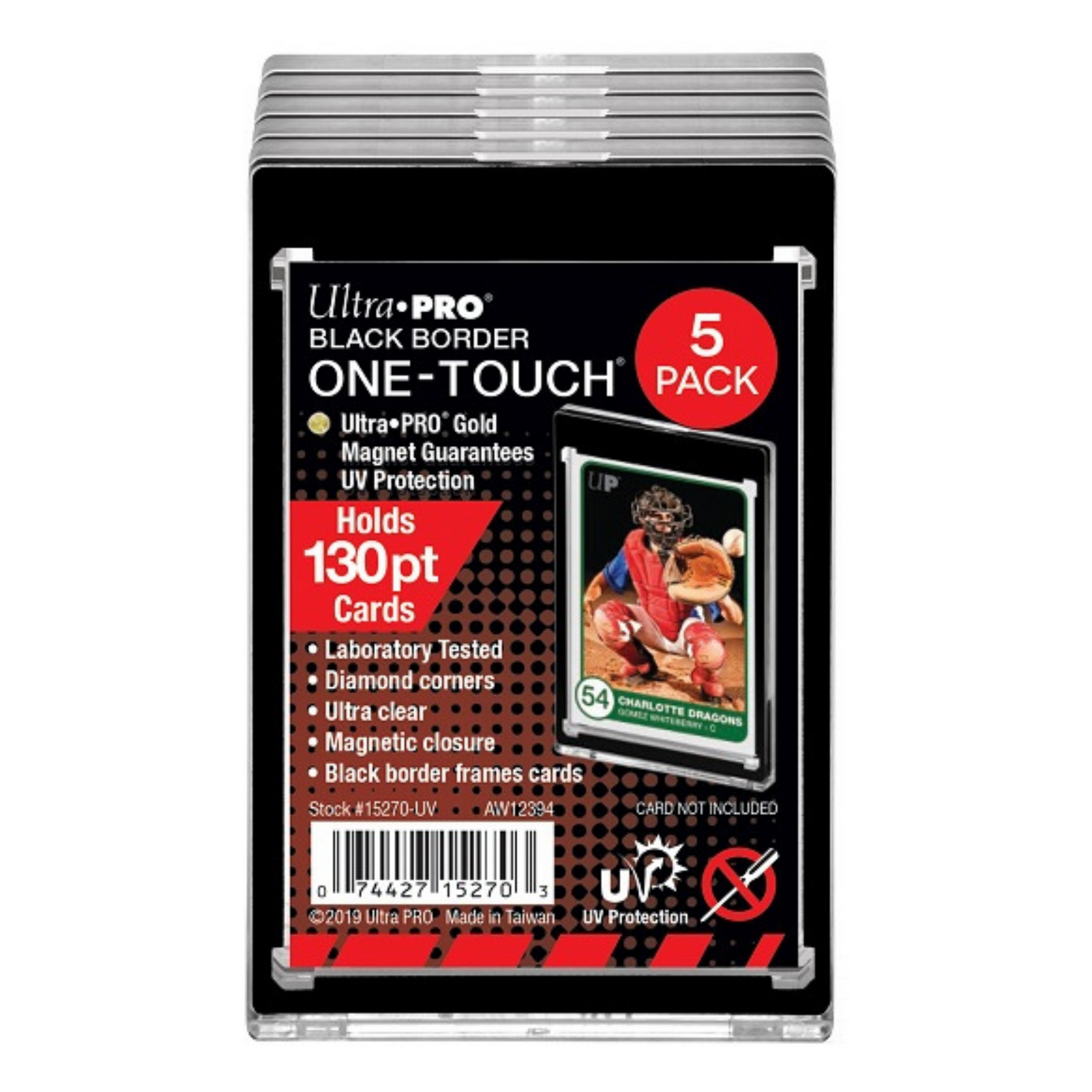 Ultra Pro - Black One Touch Magnetic Holder - 130pt (paquet de 5)